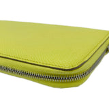 HERMES Hermes Azap Long Silk In Epson Souffle Yellow Q Stamp 2013 Wallet Accessory Ladies Men