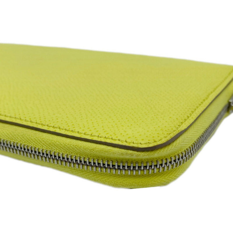 HERMES Hermes Azap Long Silk In Epson Souffle Yellow Q Stamp 2013 Wallet Accessory Ladies Men