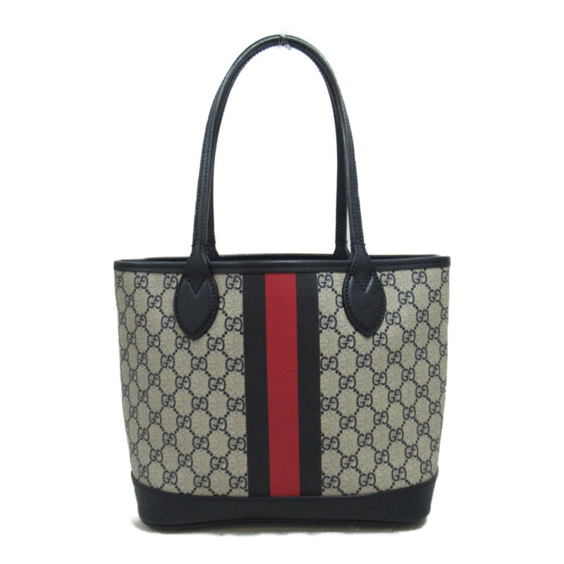 GUCCI Bag GG Canvas Leather Women's Beige Black 726762