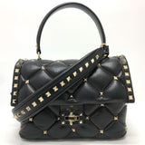 Valentino-Galavani BL-PB55NAP0 Rock studs 2WAY Shoulder Bag Black GoldHardware