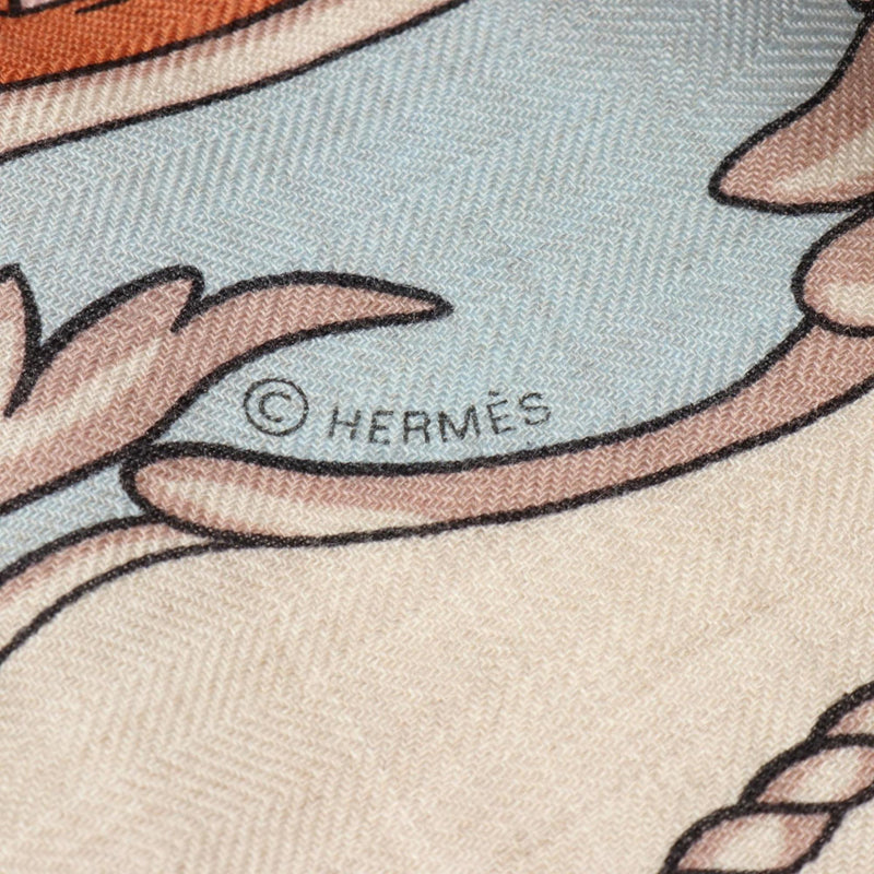 Hermes HERMES Carre Gean 140 COUPE DE GALA Scarf Silk Cashmere Women's Beige Multicolor