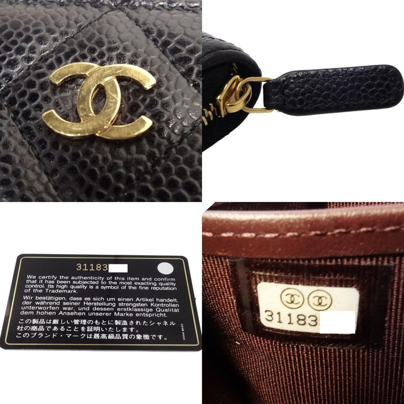 CHANEL Chanel Long Wallet AP0242 Classic Zip Caviar Skin Black 180409