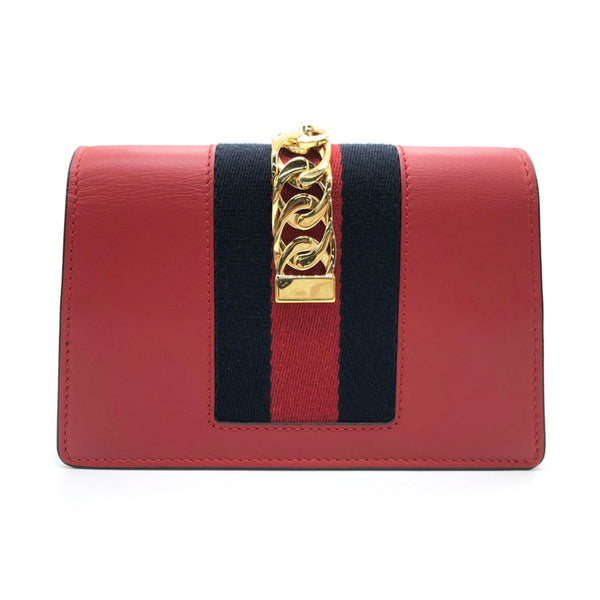 Gucci GUCCI Crossbody Shoulder Bag Sylvie Leather Red Women's 494646