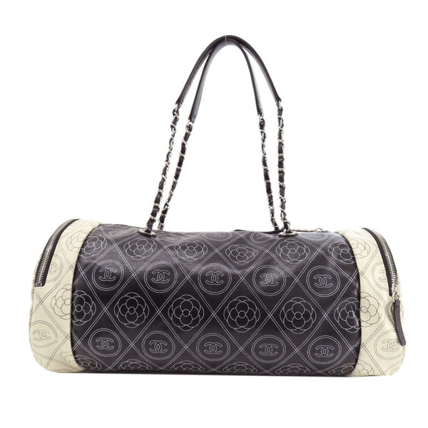 Chanel Coco Mark Camellia Boston Bag Coated Canvas Women's CHANEL