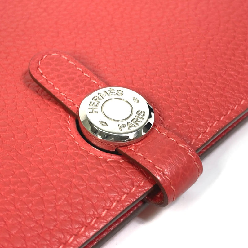 Hermes Dogon GM Bifold Long Wallet Rouge tomato RedBased SilverHardware