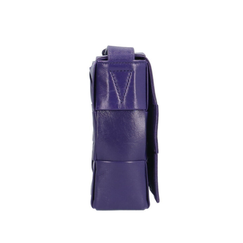 Bottega Veneta Cassette Maxi Intrecciato Shoulder Bag Leather Purple Women's BOTTEGAVENETA