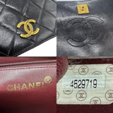 CHANEL Shoulder Bag Matelasse Leather/Metal Black/Gold Women's z0746