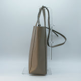 CELINE Tote Bag Cabas Small Leather Grey Gold Women's PD430