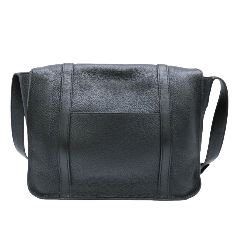 HERMES Steve Bussas 35 Shoulder Bag Taurillon Clemence Leather Black