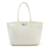 GOYARD Artois PM Tote Bag Shoulder PVC Leather White Initial Print