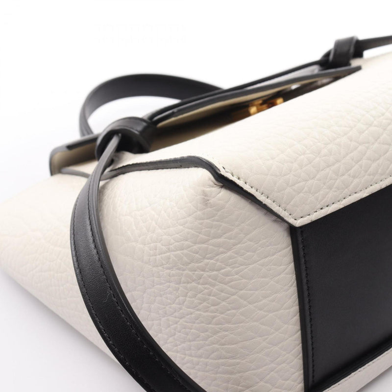 CELINE Belt Bag Micro Handbag Leather Women's White Black 180153