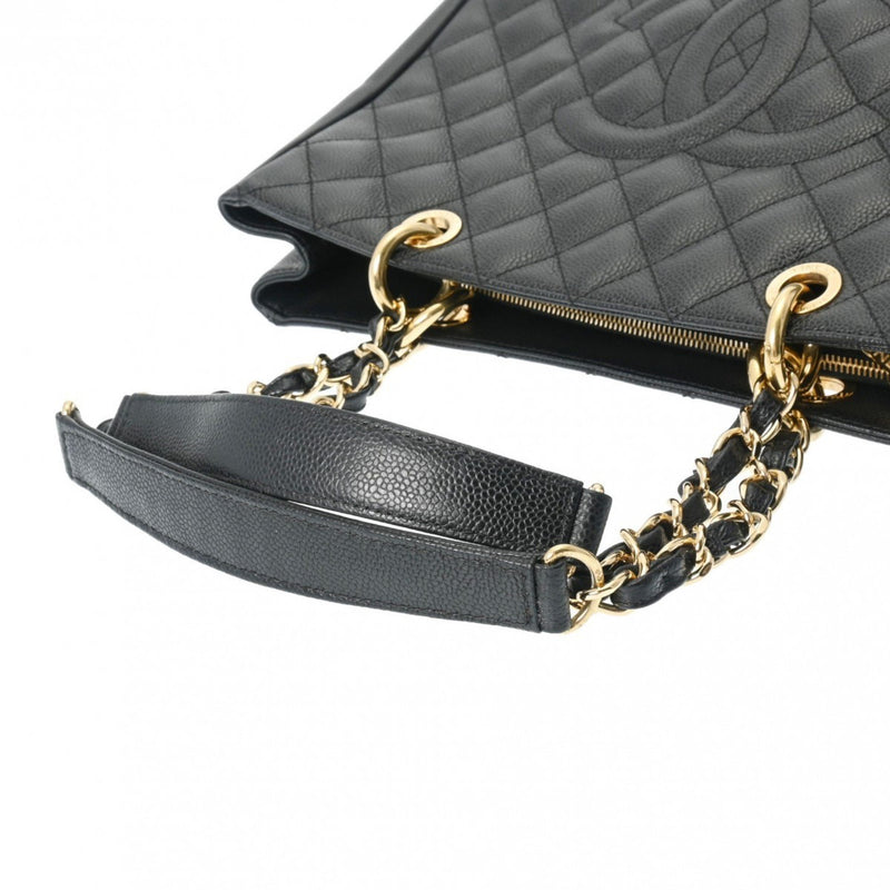 CHANEL GST Grand Tote Black A50995 Women's Caviar Skin Bag