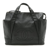 CHANEL Coco Mark V Stitch Handbag Leather Black