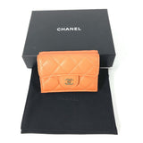 Chanel AP0230 CC Mark Compact wallet Trifold wallet Orange GoldHardware