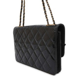 Chanel Chain Wallet Matelasse Coco Mark Patent CHANEL Black