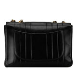 Chanel Mademoiselle Coco Mark Double Flap Chain Shoulder Bag Black Gold Lambskin Women's CHANEL