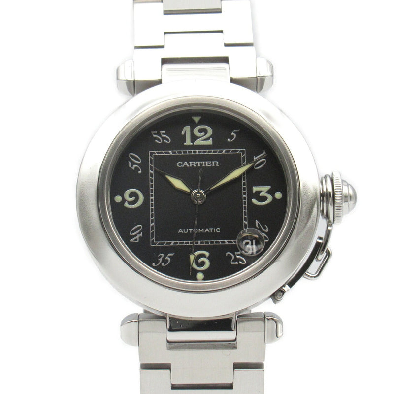 Cartier Pasha C Wristwatch Stainless Steel Men's Women's Black W31043M7