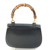 Gucci 000-1951 turn lock old gucci top handle bag Hand Bag Black