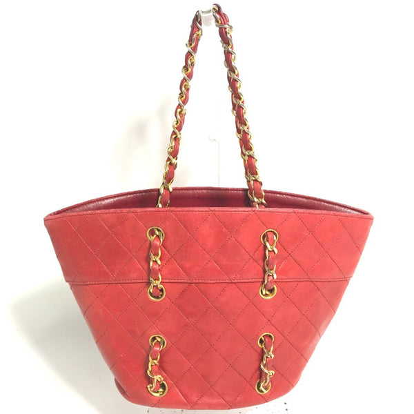 Chanel vintage Chain Shoulder Hand Bag Shoulder Bag Red Gold