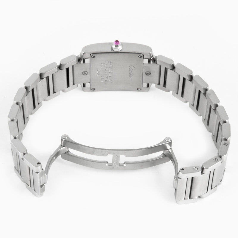 Cartier W51008Q3 2384 Tank Francaise SM Watch Quartz Pink Shell Dial Stainless Steel Ladies