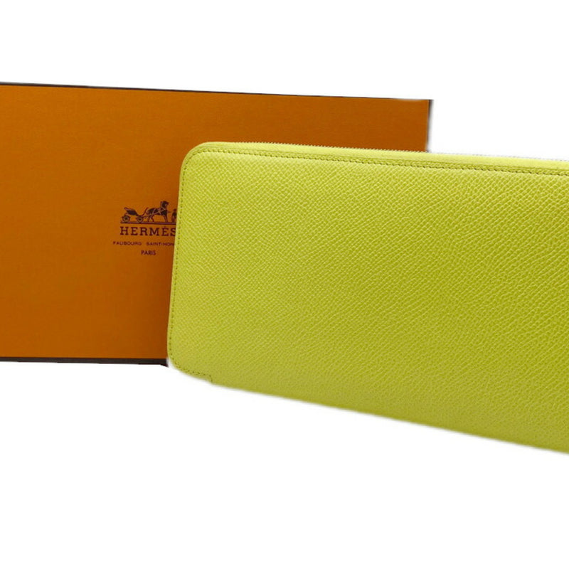 HERMES Hermes Azap Long Silk In Epson Souffle Yellow Q Stamp 2013 Wallet Accessory Ladies Men