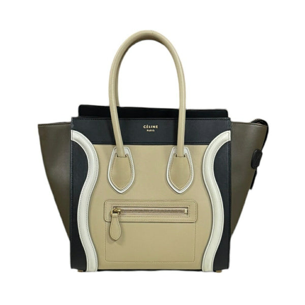 Celine Micro Shopper Luggage Handbag Leather 177393A10.02BG Beige Women's CELINE