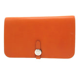 Hermes Dogon GM Togo J stamp (2006) Orange long wallet 0758HERMES