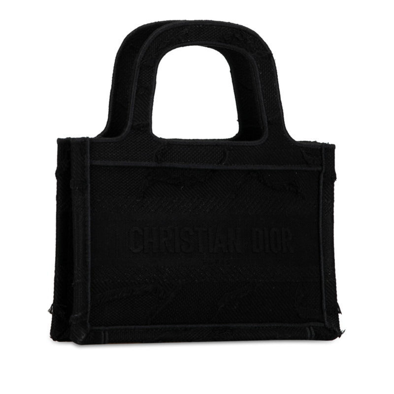 Christian Dior Dior Book Tote Bag Handbag Black Canvas Women's