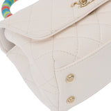 CHANEL Matelasse XXS White Rainbow AS2215 Women's Calf Handbag