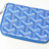 Goyard coin case, purse, card GOYARD wallet, Matignon, herringbone, blue