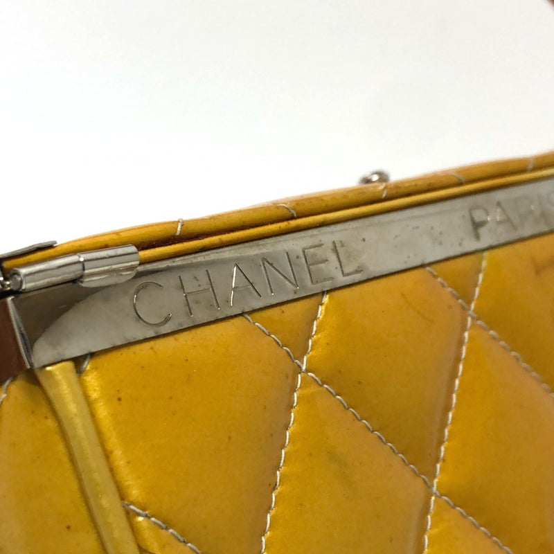 Chanel Matelasse Vanity bag Hand Bag Yellow Based SilverHardware