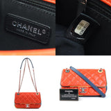 CHANEL Shoulder Bag Matelasse Leather/Metal Orange/Multicolor/Silver Ladies