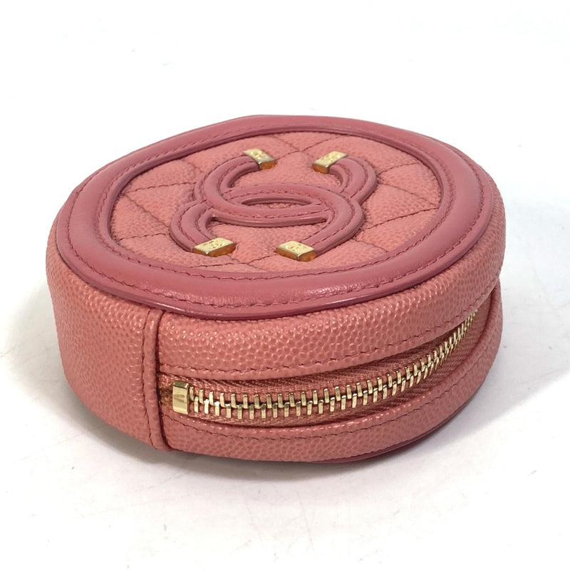 Chanel Wallet Coin Compartment Round CC Mark coin purse pink