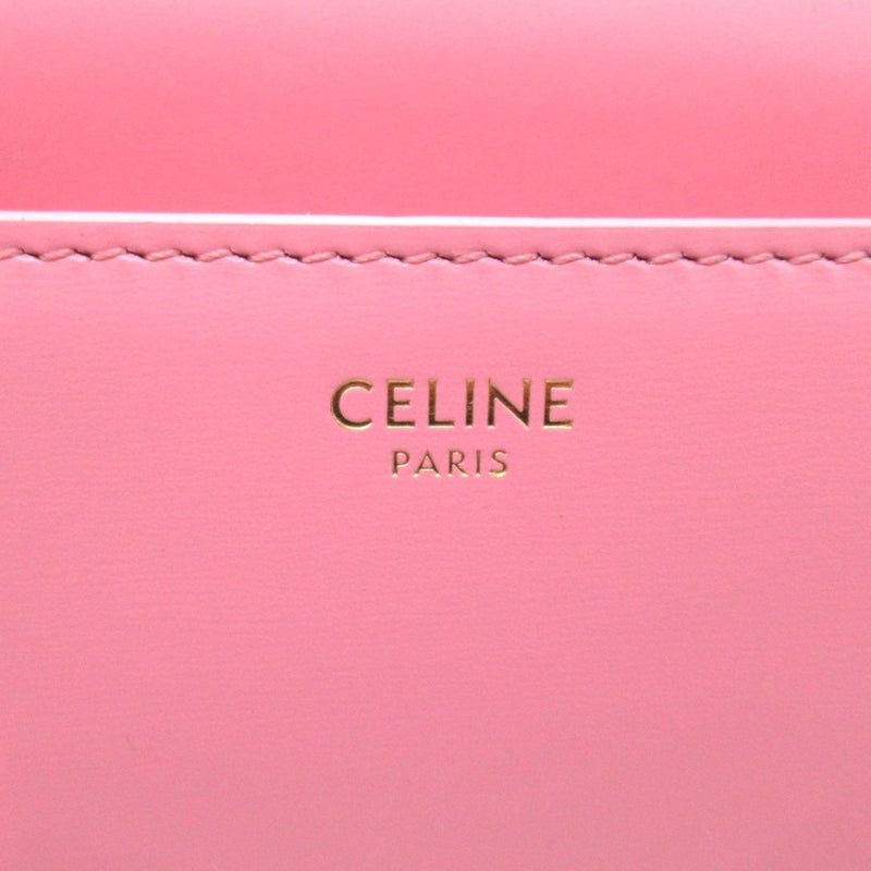 CELINE Triomphe Shoulder Bag Leather Women's Pink Rosa 194143BF424OS