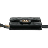 Chanel Belt Bag Matelasse Coco Mark Chain Pouch Lambskin CHANEL Waist Black