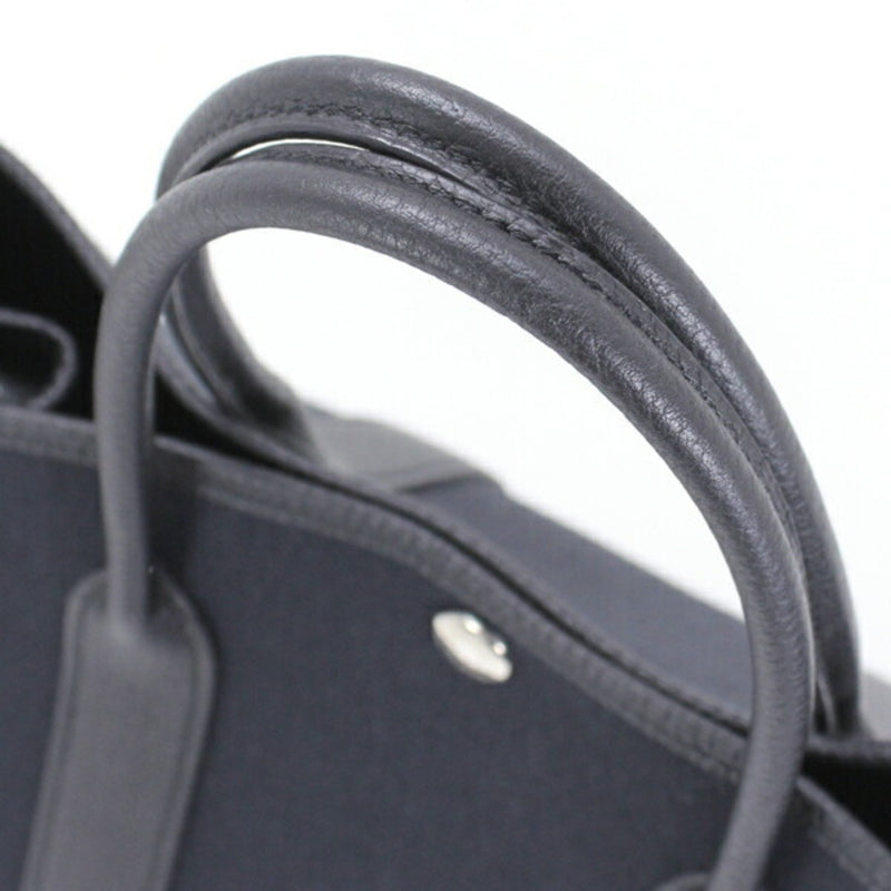 Hermes Garden TPM 30 Tote Bag Handbag Black Toile Offiche Leather Negonda Ladies HERMES Transfer Small Convenient KM2702