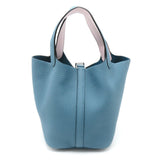 Hermes HERMES Picotin Lock PM Handbag Bag Calf (cowhide) Taurillon Clemence Swift Women's Blue Purple Jean Mauve Pale