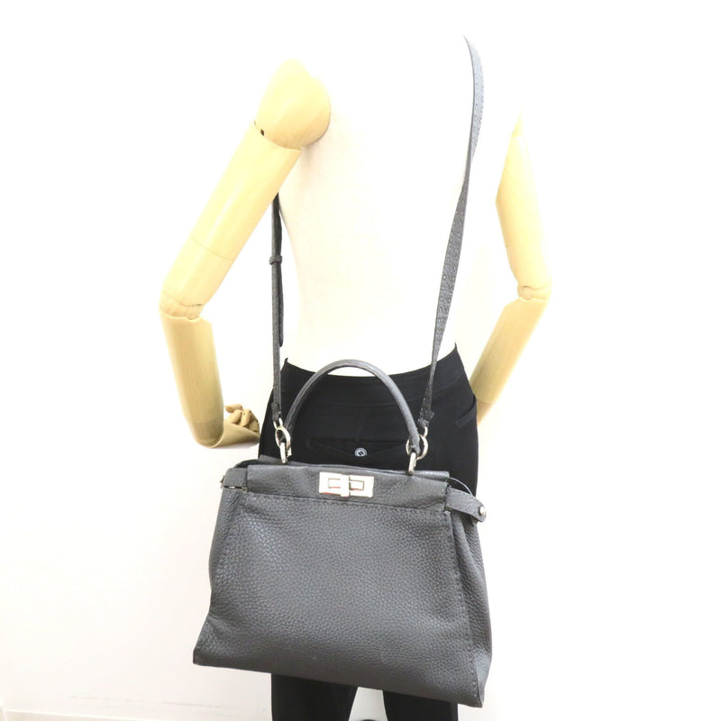 FENDI Celeria Peekaboo Gray leather