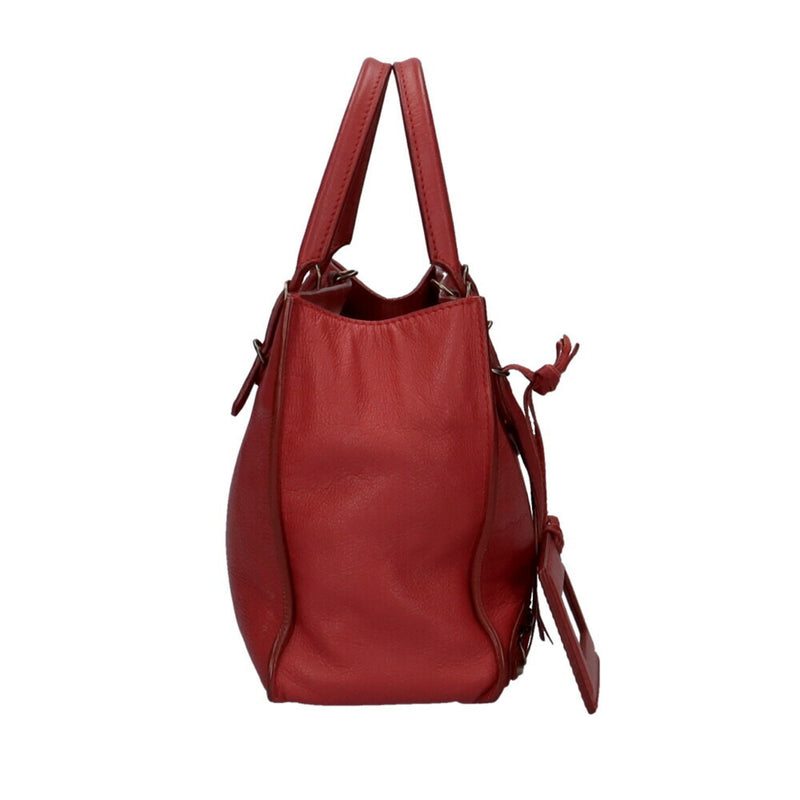 Balenciaga Paper Women's Leather Handbag Red Color