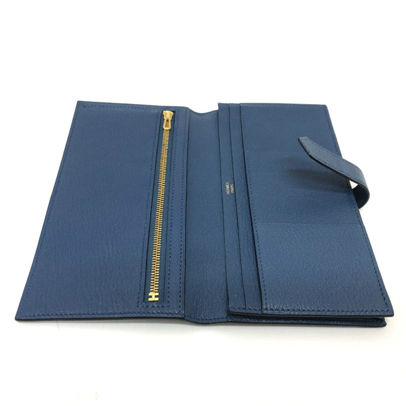 Hermes Long wallet HHardware Long Wallet blue GoldHardware