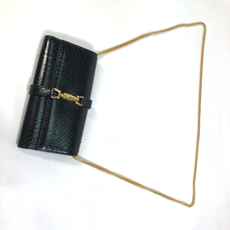 Gucci 652681 Jackie 1961 Long Wallet Black Gold