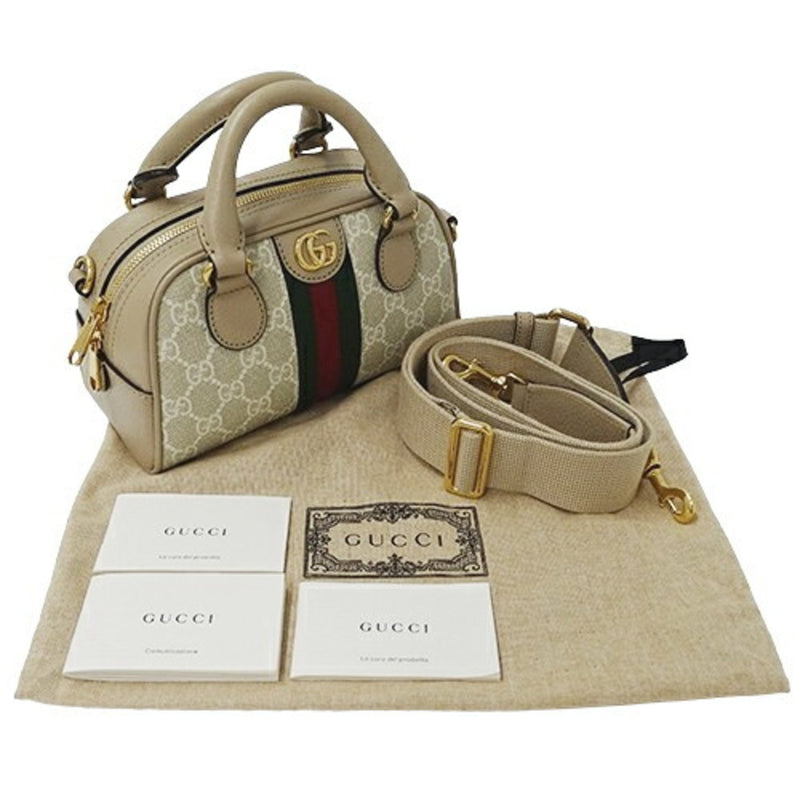 Gucci GUCCI Bag Women's Handbag Shoulder 2way Ophidia GG Supreme Beige Greige 724606 Compact