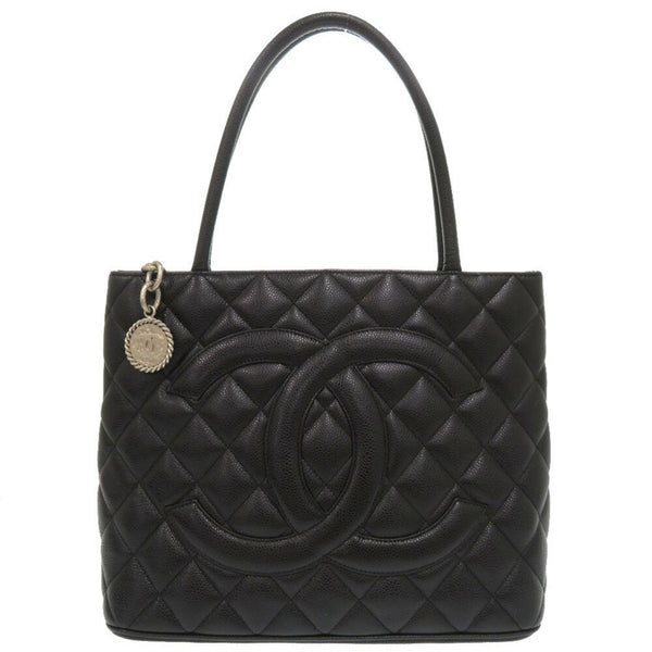 Chanel Reissue Tote Caviar Skin Black 7th Series Bag Coco Mark 0212 CHANEL