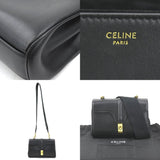 CELINE shoulder bag Teen Soft 16 leather canvas black gold women's e59257g