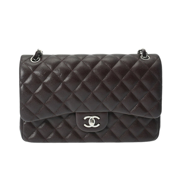 CHANEL Chanel Matelasse Chain Shoulder Double Flap 30cm Purple A58600 Women's Caviar Skin Bag