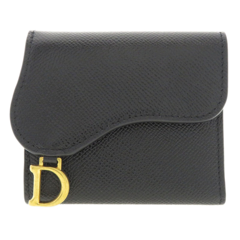 Christian Dior Motif Bi-fold Wallet Calfskin Women's