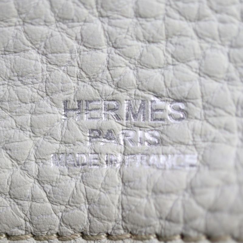 HERMES Atlas 35 Handbag Taurillon Clemence Pearl Gray Silver Hardware □O stamp