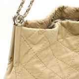 CHANEL Wild Stitch Coco Mark Chain Tote Bag Shoulder Nubuck Beige