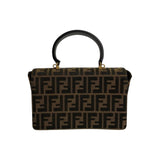 FENDI Zucca pattern metal fittings canvas epi leather 2way handbag shoulder bag black khaki 59826