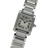 Cartier Women's Tank Francaise Watch SM Quartz Stainless Steel SS W51008Q3 Silver Ivory Polished